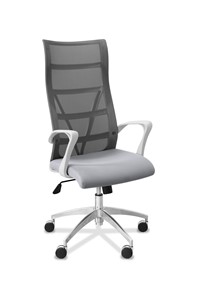 Офисное кресло Топ X белый каркас, сетка/ткань TW / серая/ серая в Мурманске - предосмотр