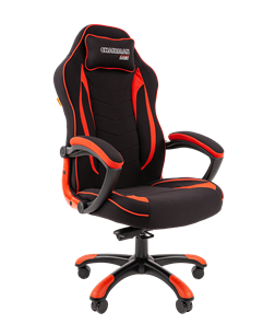 Кресло игровое CHAIRMAN GAME 28 Полиэстер комбинированная ткань красный/черный в Мурманске