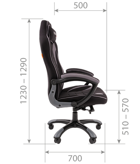 Кресло игровое CHAIRMAN GAME 28 Полиэстер комбинированная ткань оранжевый/черный в Мурманске - изображение 4