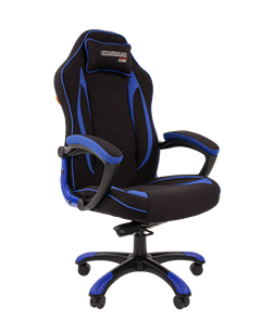 Кресло игровое CHAIRMAN GAME 28 Полиэстер комбинированная ткань синий/черный в Мурманске