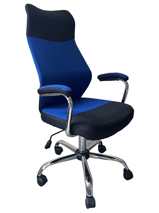 Кресло офисное C168 черный/синий в Мурманске - изображение