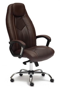 Кресло компьютерное BOSS Lux, кож/зам, коричневый/коричневый перфорированный, арт.9816 в Мурманске