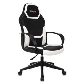 Компьютерное кресло BRABIX "Alpha GM-018", ткань/экокожа, черное/белое, 532640, GM-018_532640 в Мурманске