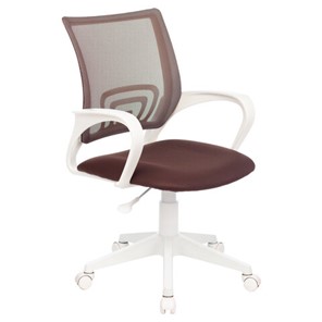 Офисное кресло BRABIX "Fly MG-396W", с подлокотниками, пластик белый, сетка, коричневое, 532398, MG-396W_532398 в Мурманске