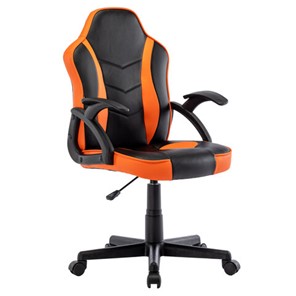 Офисное кресло BRABIX "Shark GM-203", экокожа, черное/оранжевое, 532513 в Мурманске