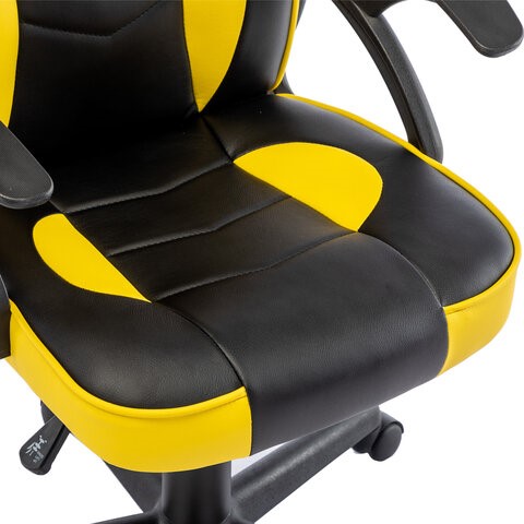Кресло офисное BRABIX "Shark GM-203", экокожа, черное/желтое, 532514 в Мурманске - изображение 7