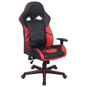Офисное кресло BRABIX "Storm GM-006", регулируемые подлокотники, экокожа, черное/красное, 532500 в Мурманске