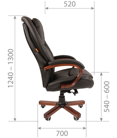 Компьютерное кресло CHAIRMAN 408 кожа черная в Мурманске - изображение 2