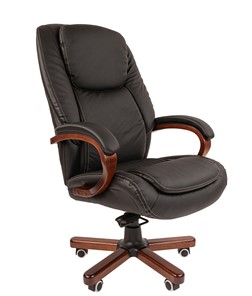 Компьютерное кресло CHAIRMAN 408 кожа черная в Мурманске - предосмотр