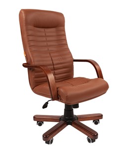Офисное кресло CHAIRMAN 480 WD, экокожа, цвет коричневый в Мурманске