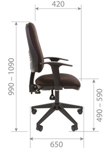 Кресло компьютерное CHAIRMAN 661 Ткань стандарт 15-21 черная в Мурманске - предосмотр 4