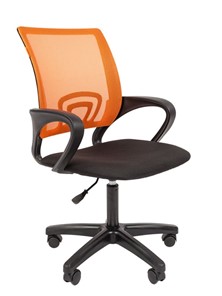Кресло компьютерное CHAIRMAN 696 black LT, оранжевый в Мурманске