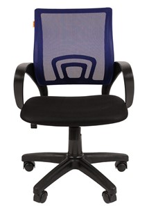 Офисное кресло CHAIRMAN 696 black Сетчатый акрил DW61 синий в Мурманске - предосмотр 1