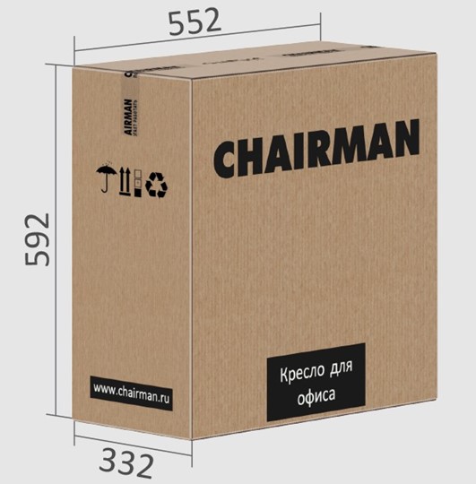 Кресло CHAIRMAN 9801 BLACK, серое в Мурманске - изображение 3