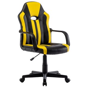 Кресло компьютерное RABIX "Stripe GM-202", экокожа, черное/желтое, 532510 в Мурманске