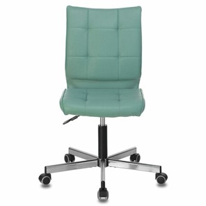 Кресло офисное Brabix Stream MG-314 (без подлокотников, пятилучие серебристое, экокожа, серо-голубое) 532079 в Мурманске