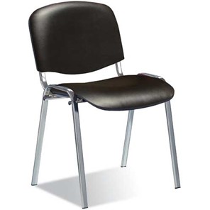Офисный стул ISO ноги хром +черный кожзам в Мурманске - предосмотр
