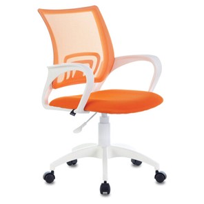 Кресло Brabix Fly MG-396W (с подлокотниками, пластик белый, сетка, оранжевое) 532401 в Мурманске