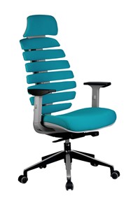Офисное кресло Riva Chair SHARK (Лазурный/серый) в Мурманске