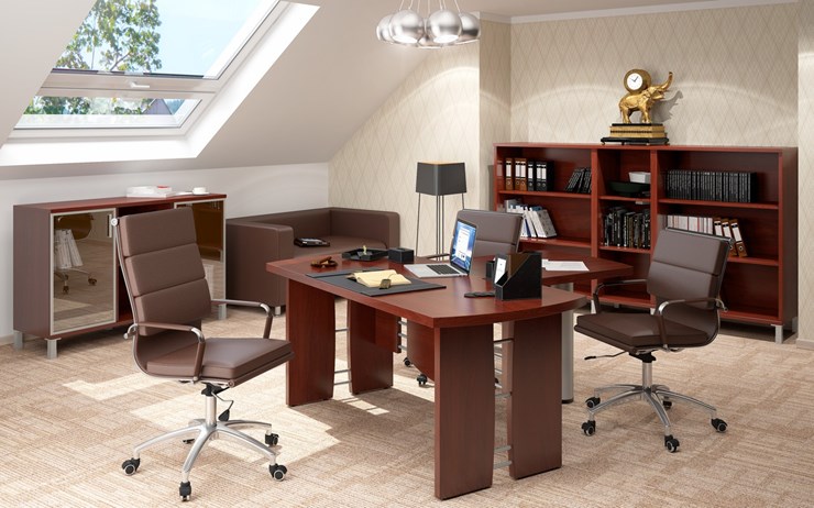 Кабинет руководителя BORN переговорный стол, шкаф для документов, венге в Мурманске - изображение 3