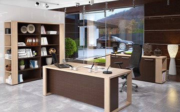 Кабинет руководителя ALTO с высоким шкафом для одежды, низким для документов и журнальным столиком в Мурманске - предосмотр 3
