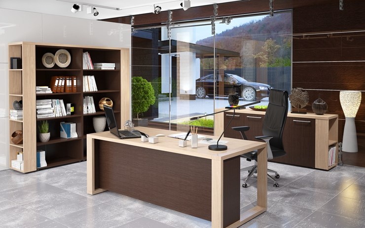 Кабинет руководителя ALTO с высоким шкафом для одежды, низким для документов и журнальным столиком в Мурманске - изображение 3