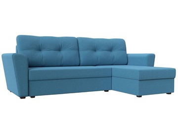Угловой диван для гостиной Амстердам Лайт, Амур голубой (рогожка) в Мурманске