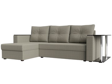 Угловой диван с оттоманкой Атланта Лайт, Корфу 02 (рогожка) в Мурманске