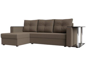 Угловой диван с оттоманкой Атланта Лайт, Корфу 03 (рогожка) в Мурманске