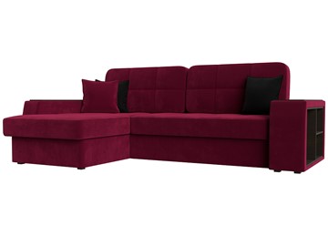 Угловой диван с оттоманкой Брюссель, Бордовый (микровельвет) в Мурманске