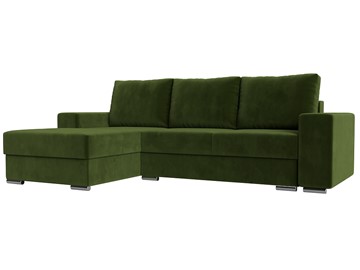 Угловой диван с оттоманкой Дрезден, Зеленый (микровельвет) НПБ в Мурманске