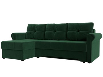 Угловой раскладной диван Леон боннель, Зеленый (Велюр) в Мурманске