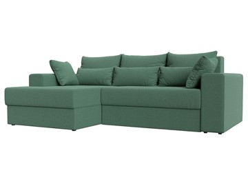 Угловой диван с оттоманкой Майами, Амур зеленый (Рогожка) в Мурманске