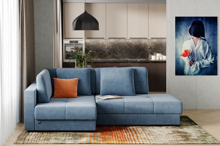 Угловой диван Манхэттен 1пф-2т, Оникс 17 в Мурманске - изображение 1