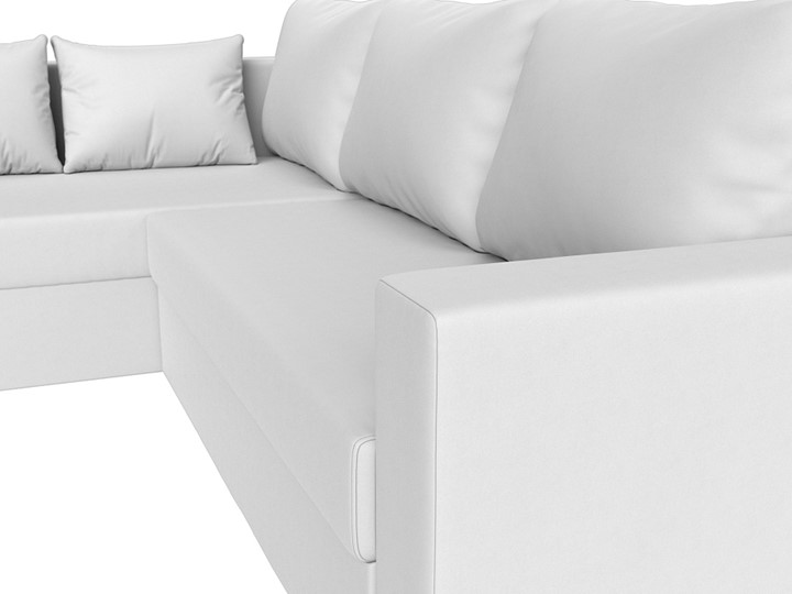 Угловой раскладной диван Мансберг, Белый (Экокожа) в Мурманске - изображение 4