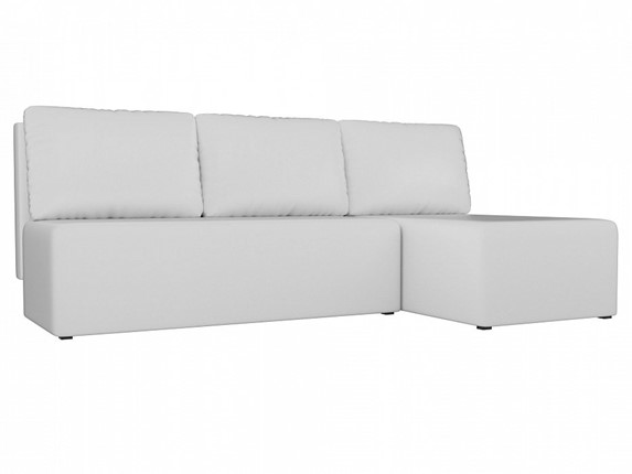 Угловой диван Поло, Белый (экокожа) в Мурманске - изображение
