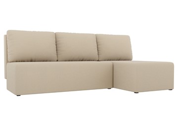 Угловой диван с оттоманкой Поло, Бежевый (рогожка) в Мурманске