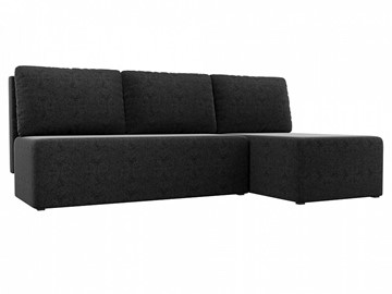 Угловой раскладной диван Поло, Черный (микровельвет) в Мурманске