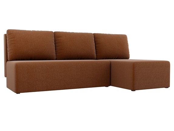 Угловой диван Поло, Коричневый (рогожка) в Мурманске - изображение