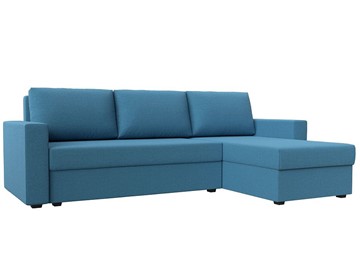 Угловой диван с оттоманкой Траумберг Лайт, Амур голубой (Рогожка) в Мурманске