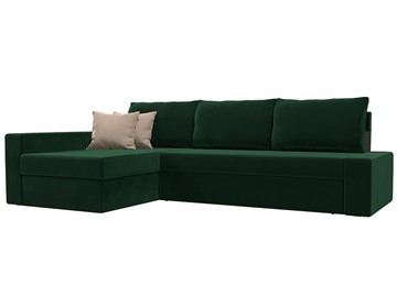Угловой диван для гостиной Версаль, Зеленый/Бежевый (велюр) в Мурманске