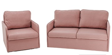 Комплект мебели Амира розовый диван + кресло в Мурманске