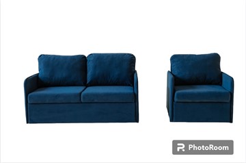 Комплект мебели Амира синий диван + кресло в Мурманске