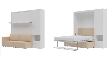 Диван Кровать-трансформер Smart (КД 1400+ШП), шкаф правый, левый подлокотник в Мурманске - предосмотр