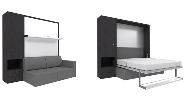 Диван Кровать-трансформер Smart (ШЛ+КД 1400), шкаф левый, правый подлокотник в Мурманске - изображение