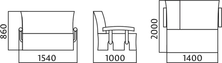 Прямой диван Аккордеон без боковин, спальное место 1400 в Мурманске - изображение 3