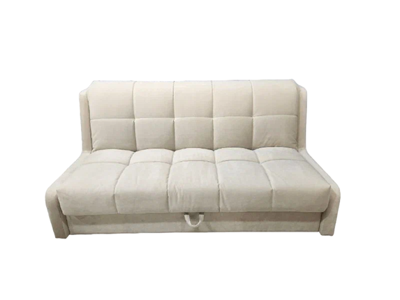 Прямой диван Аккордеон-Кровать 1,55 с каретной утяжкой, клетка (НПБ) в Мурманске - изображение