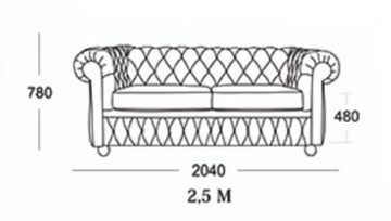 Прямой диван Честер 2,5М (седафлекс) в Мурманске - предосмотр 16