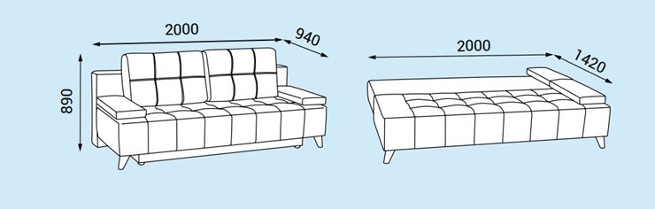 Прямой диван Нео 11 БД в Мурманске - изображение 3