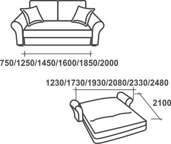 Прямой диван Аккордеон-1, 120 (круглые подлокотники) в Мурманске - предосмотр 2